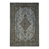 Overdyed Wool Vintage Handmade Carved Rug 172 cm x 267 cm