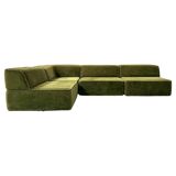 Swiss Vintage Modular Trio Sofa in Green Fabric by Team Form AG for Cor.