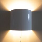 Vintage half round wall lamp - white metal