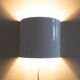 Vintage half round wall lamp - white metal