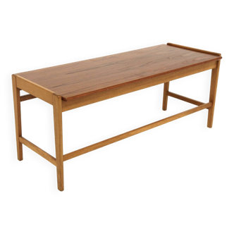 Scandinavian teak and oak bench, Sweden, 1960
