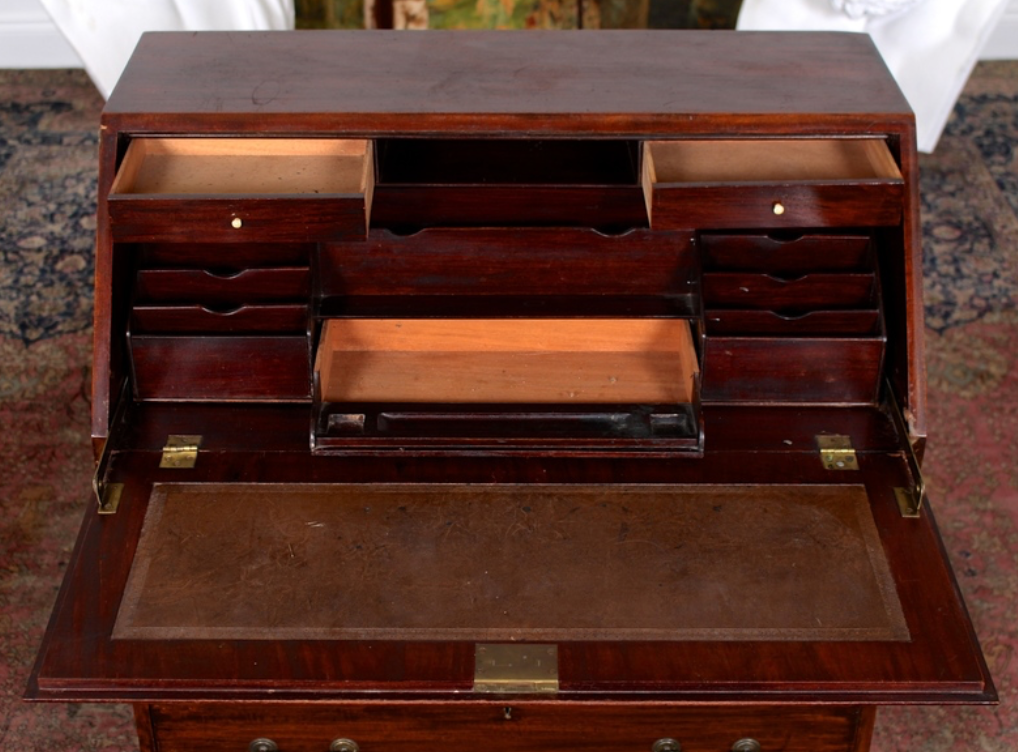 Antique Edwardian carved mahogany desk