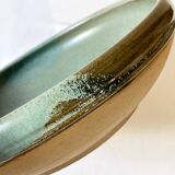 Enamelled stoneware dish / salad bowl signed