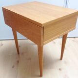 Scandinavian-style varnished wooden bedside table / vintage 60s-70s