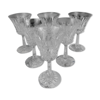 6 verres en cristal taillé pointe de diamant à eau