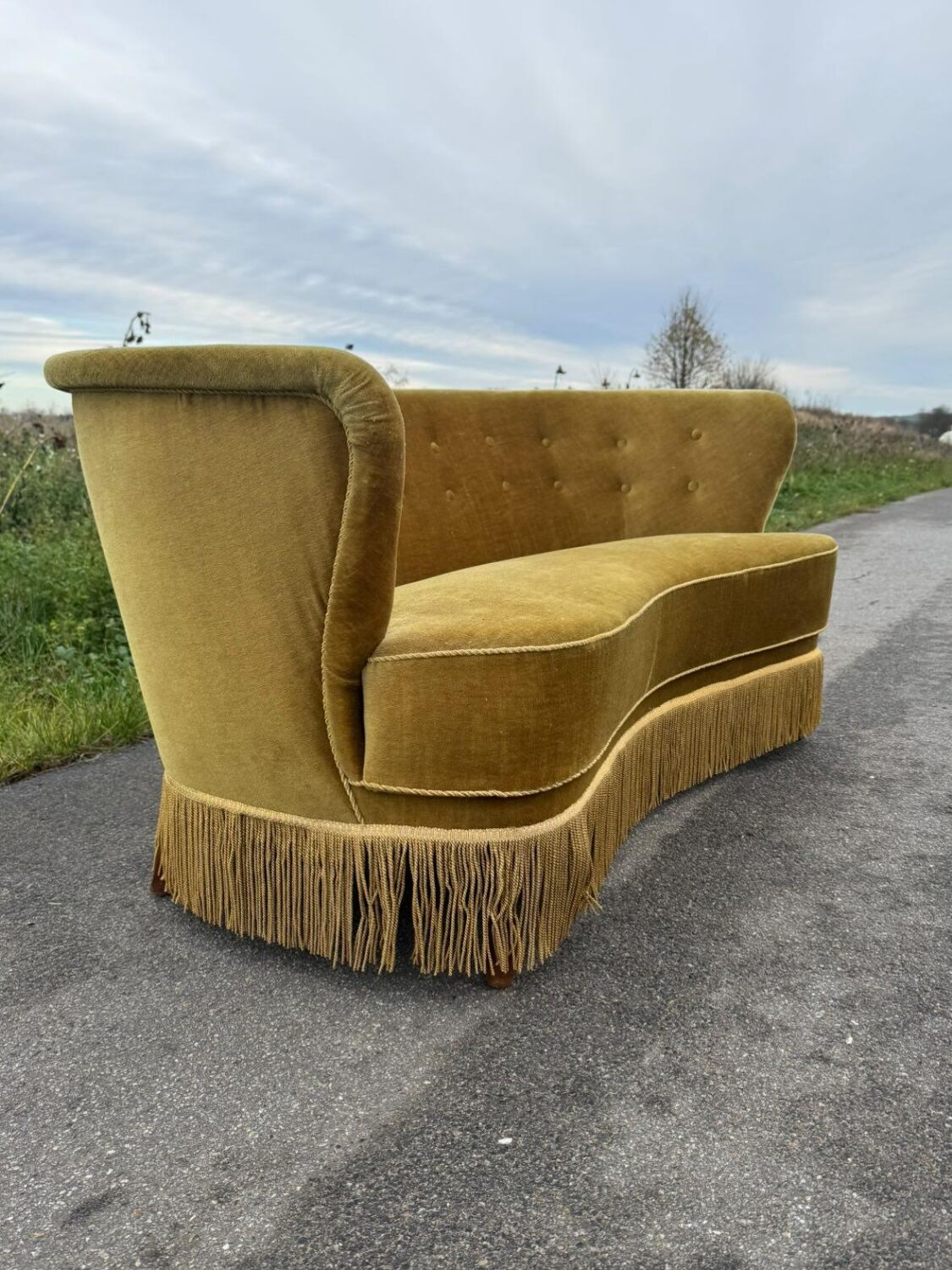 Canapé banane danois du milieu du siècle