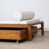 Pierre Chapo L03 Daybed In Solid Elm, France 1960s