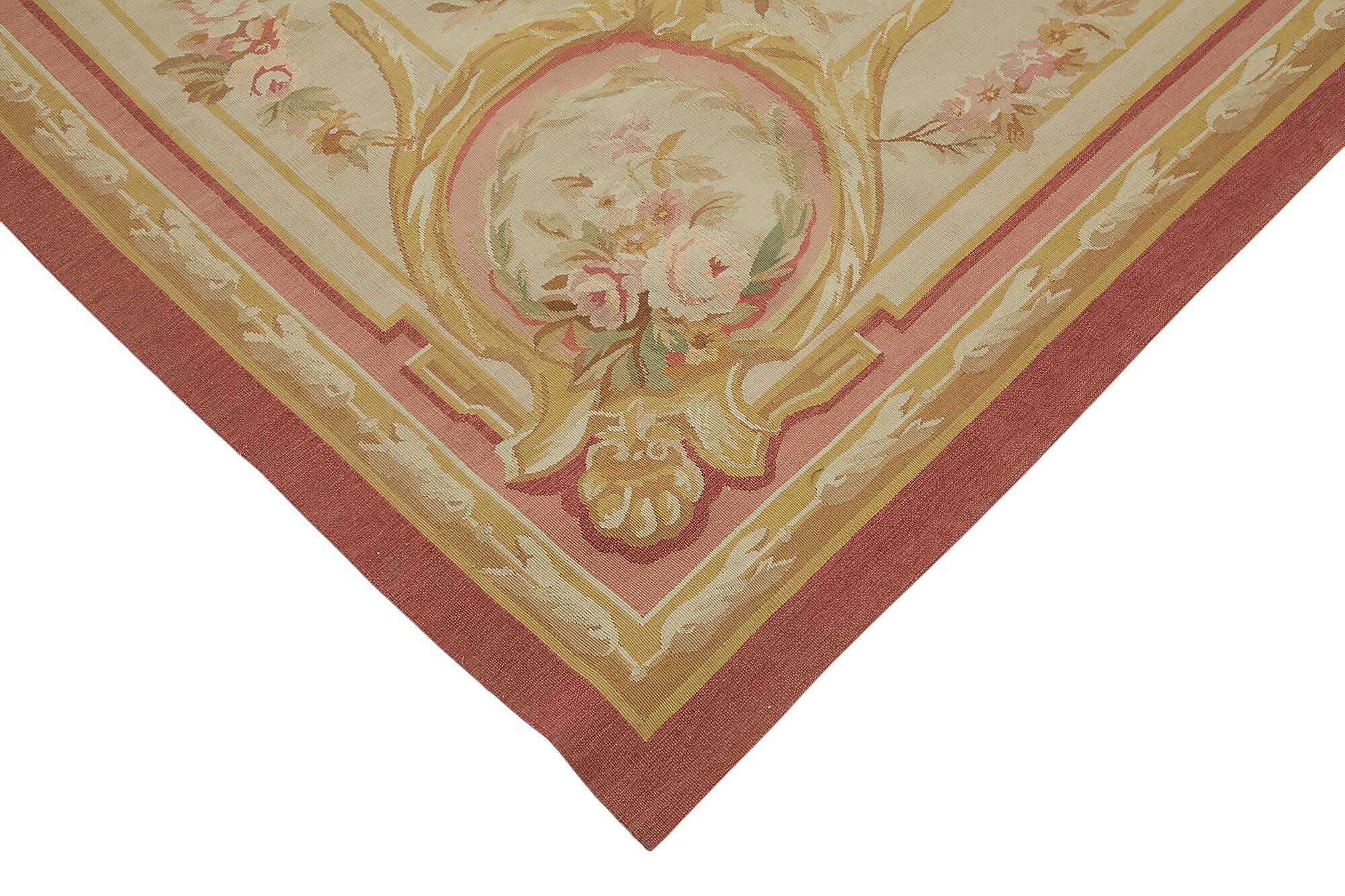 Handmade European Vintage Aubusson Kilim 201 cm x 405 cm