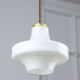 Mid-century white & brass pendant lamp