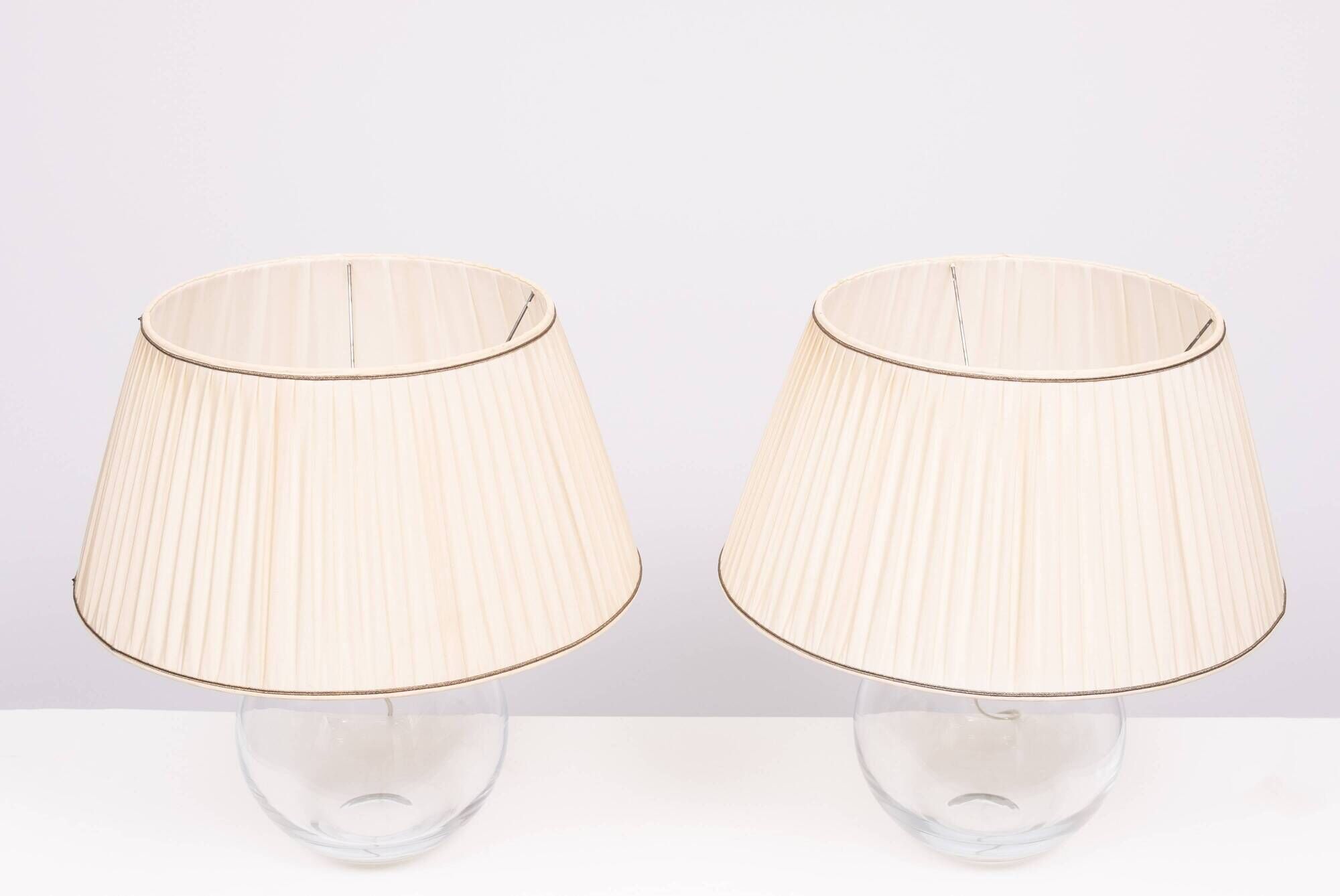 Set Glass ball table lamps 1970s France