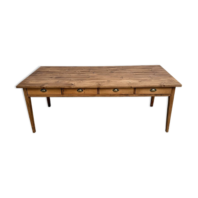 Ancienne table d'école à 8 tiroirs