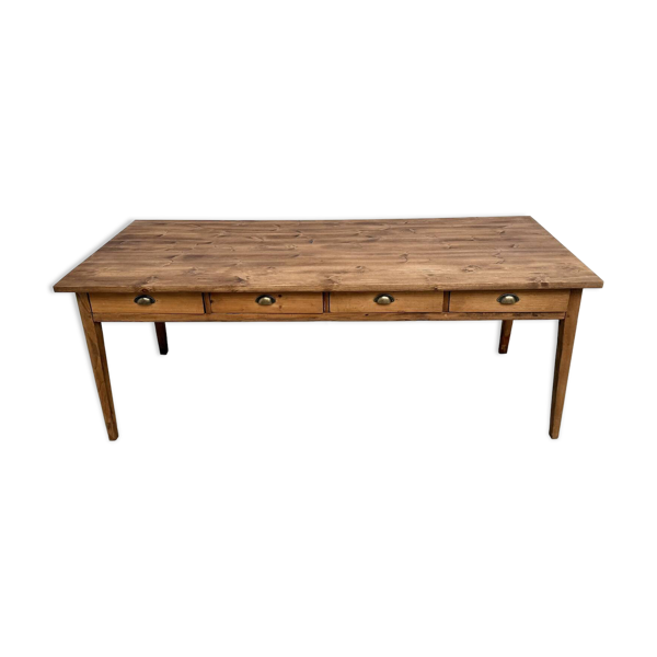 Ancienne table d'école à 8 tiroirs