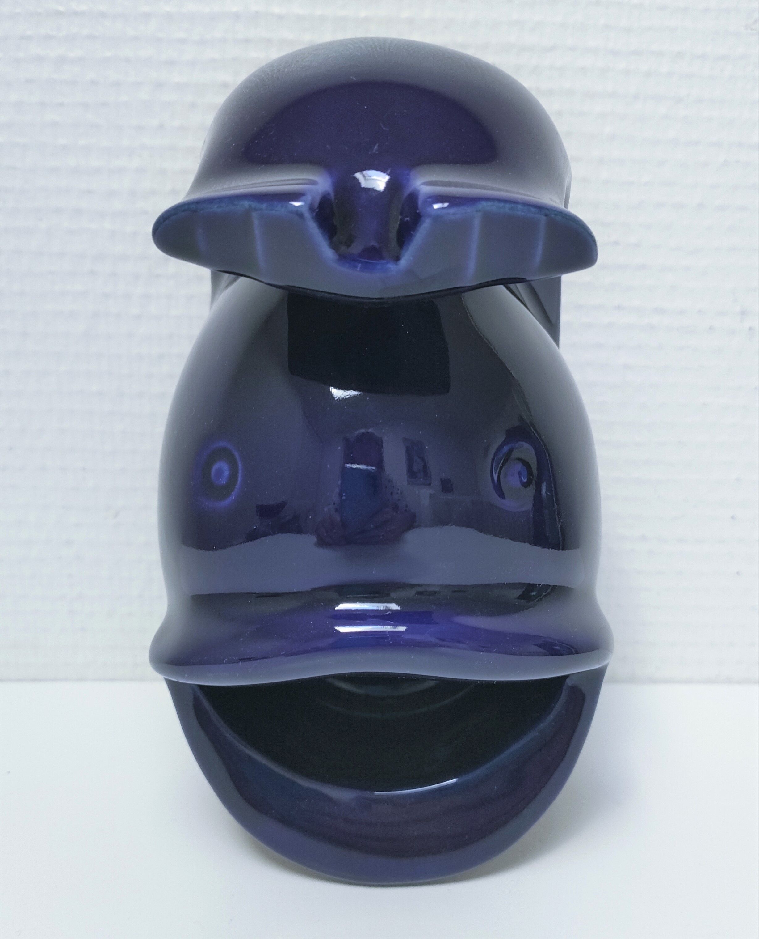 Grand cendrier poisson céramique bleue design vintage