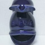 Grand cendrier poisson céramique bleue design vintage