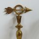Pair of double wall lamps directoire style Lucien Gau in solid bronze gilded with bright gold