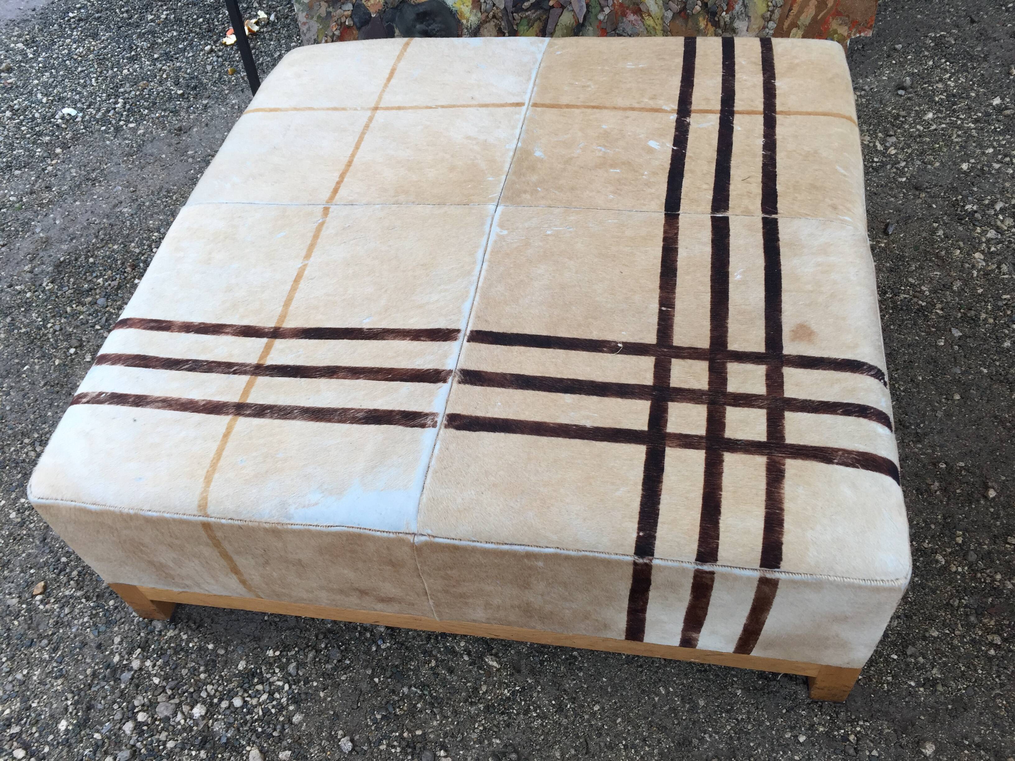Leather pouf