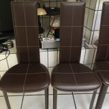 Ensemble de 4 chaises en cuir de Frag pour Roche Bobois