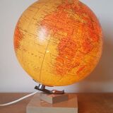 Earth globe, world map, glass and marble