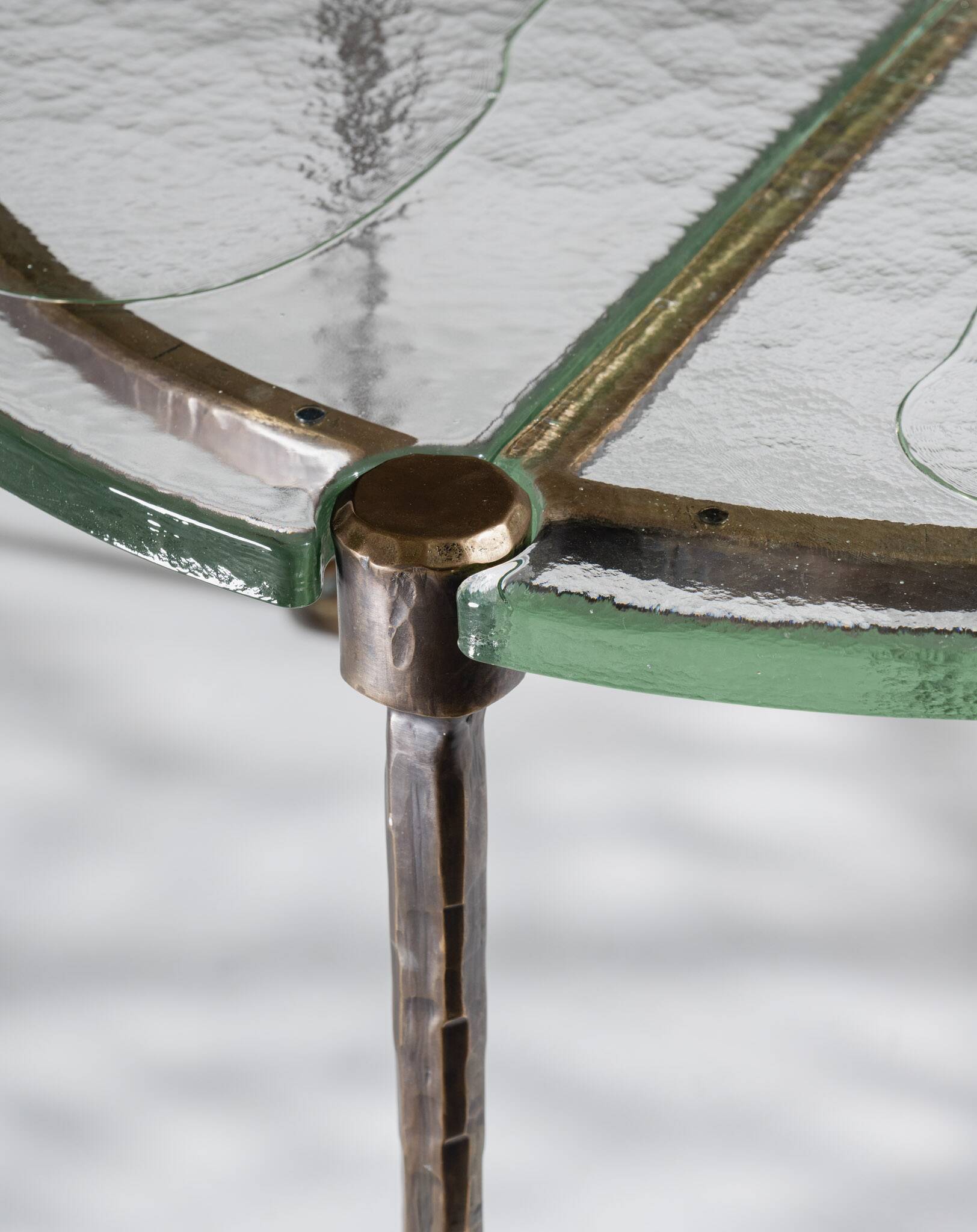 Bronze and glass coffee table, Lothar Klute, 1980s