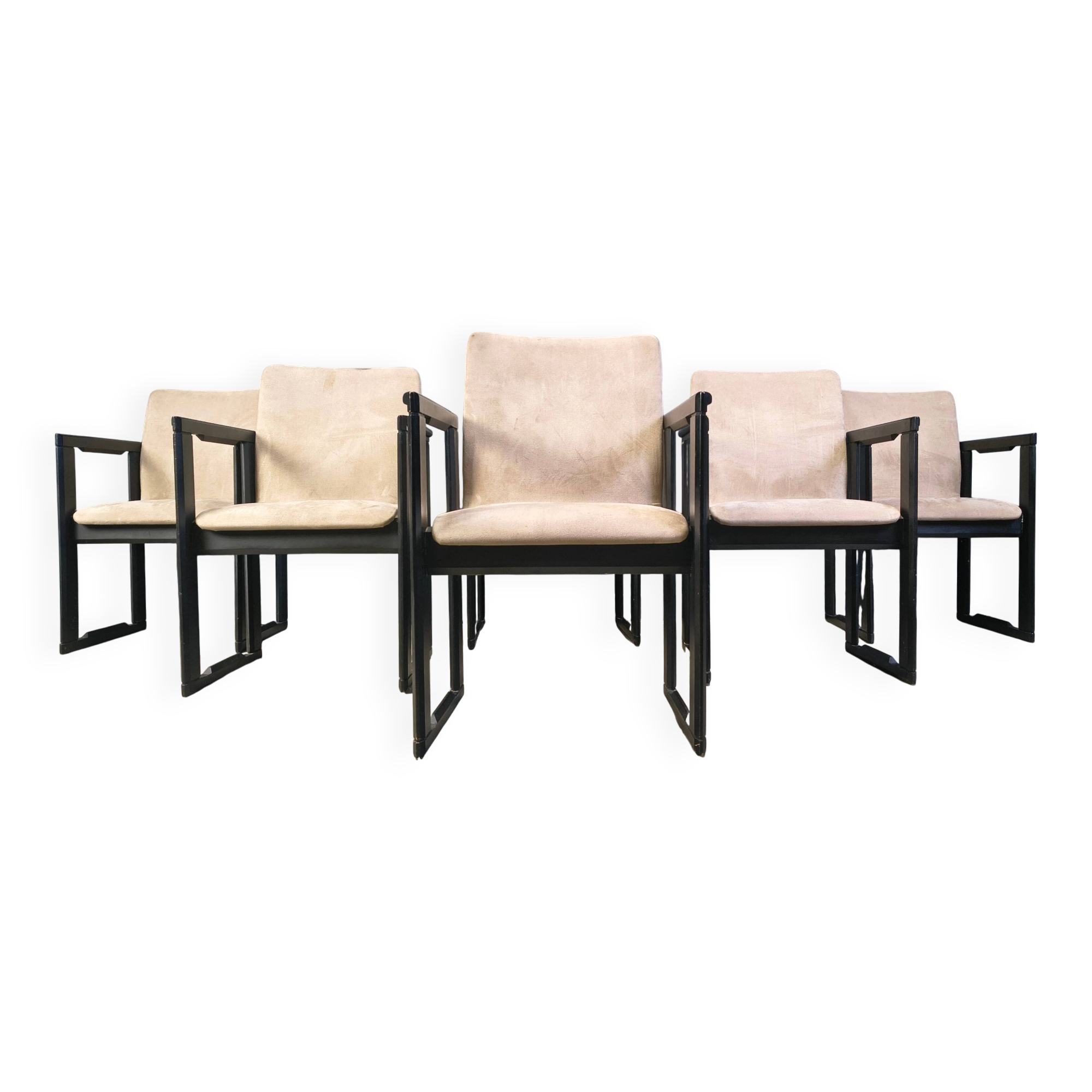Set of 6 vintage dining chairs attributed to Tobia Scarpa, 1970s