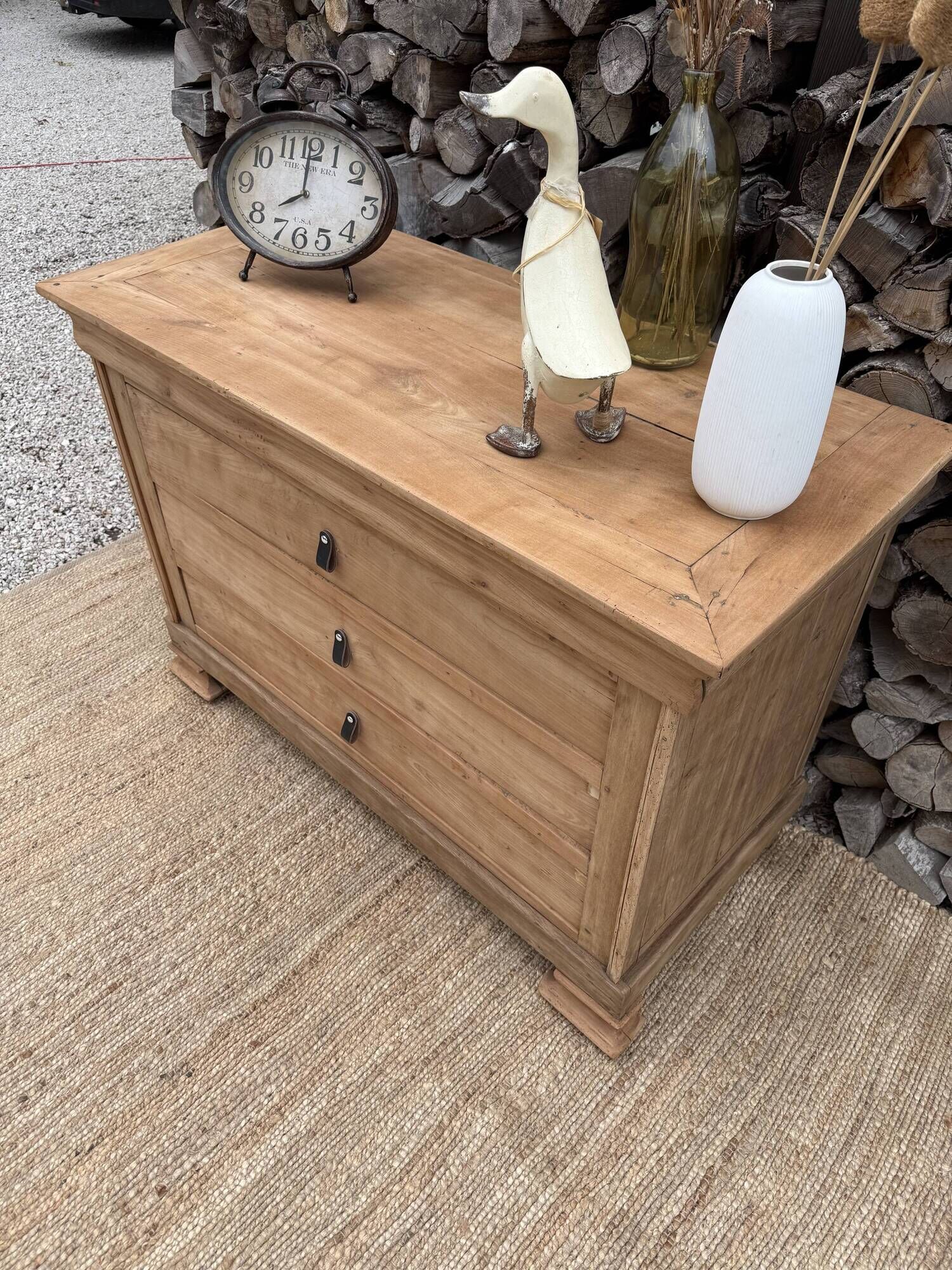 Renovated antique solid wood chest of drawers