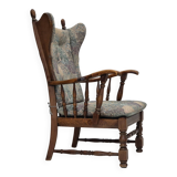 Années 1960, design danois, fauteuil à dossier haut par Regan Møbelfabrik, Aarhus, état d'origine.