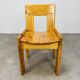 4 brutalist chairs by Silvio Coppola for Roche Bobois, solid pine