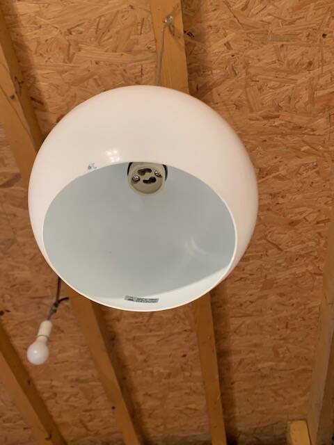 2 Scandinavian metal pendant lights