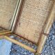Vintage rattan wall shelf with mirror