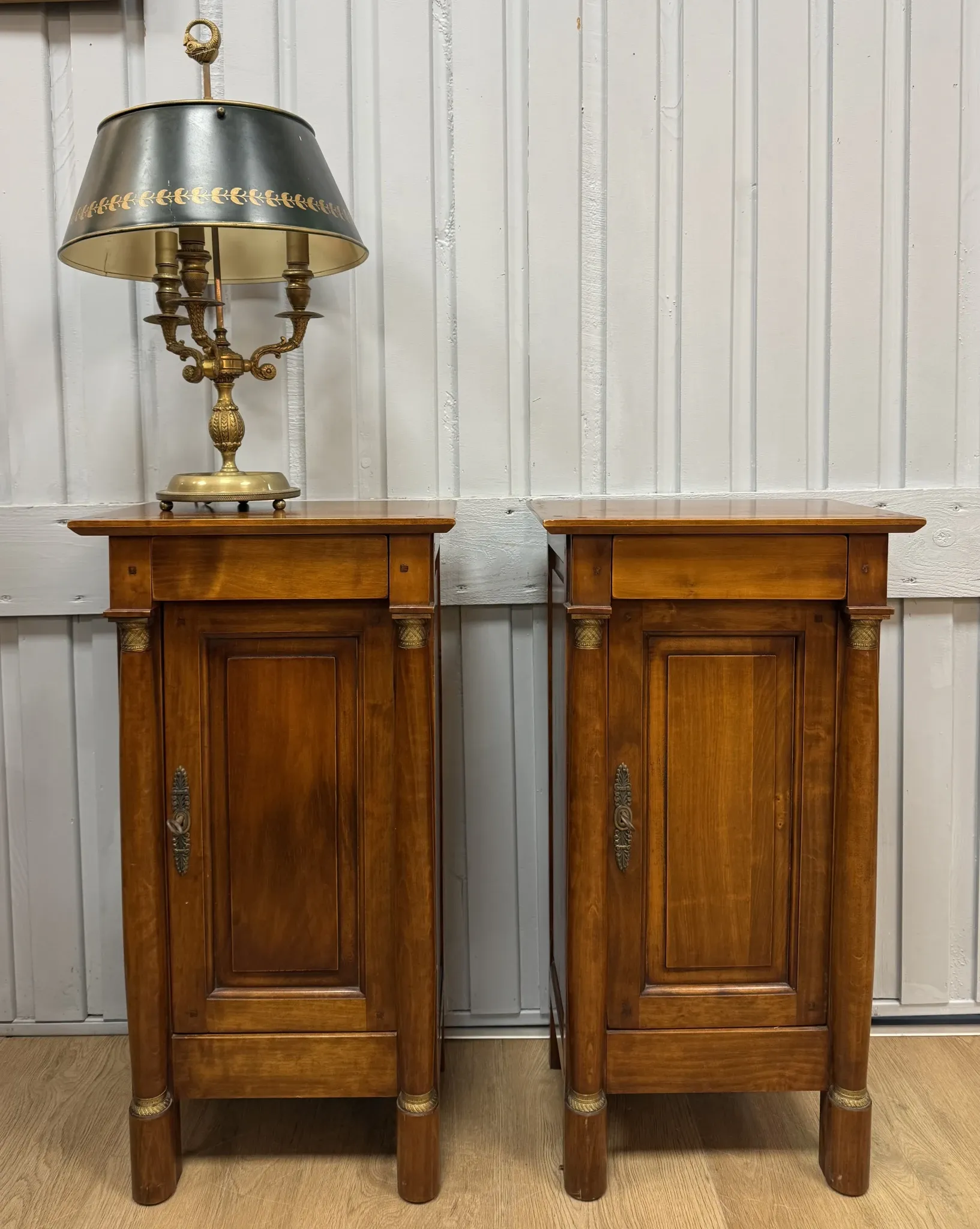 Pair of Empire style bedside tables