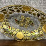 Crystal centerpiece cup painted with gold motifs circa 1900