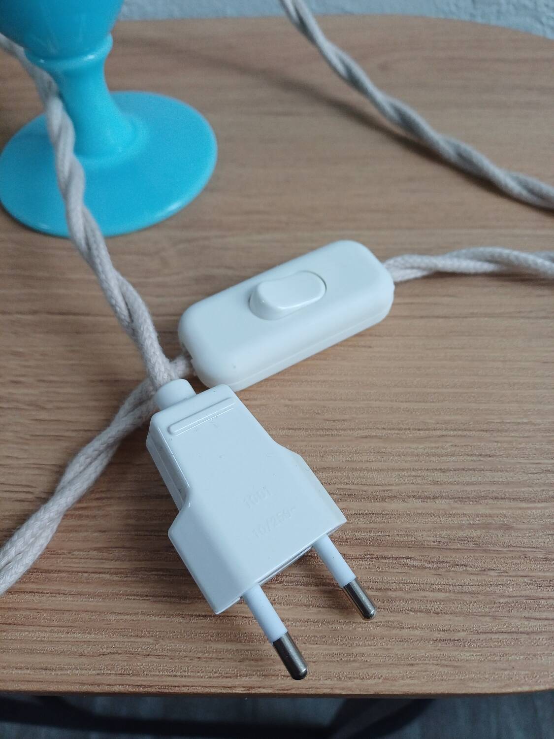 Blue Opaline Glass Table Lamp, 1970s