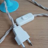 Blue Opaline Glass Table Lamp, 1970s