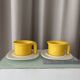 Pair of Jean Fasseaux Ceramic Coffee Cups with Saucers – Belgium, 1970s