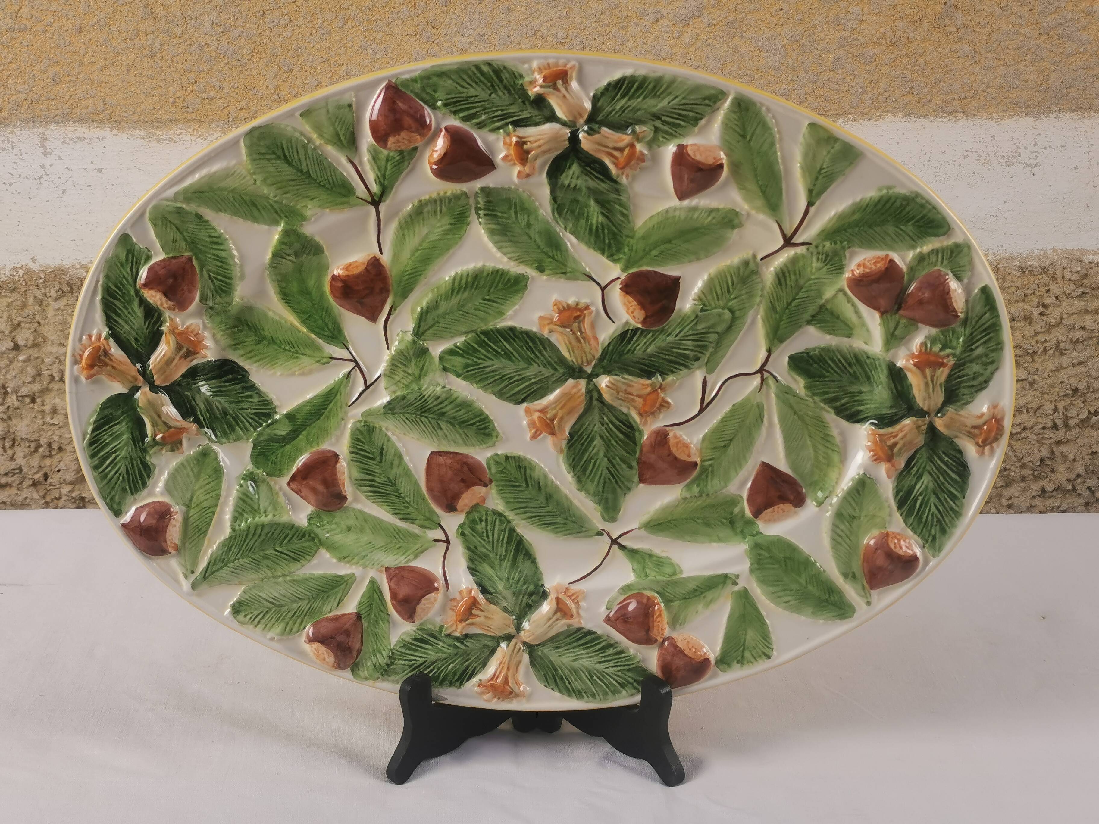Large ancient dish “decor of chestnuts”