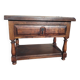 Antique solid wood side table with drawer