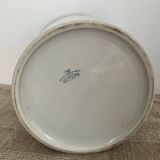 Cylindrical white earthenware pot - Creil and Montereau