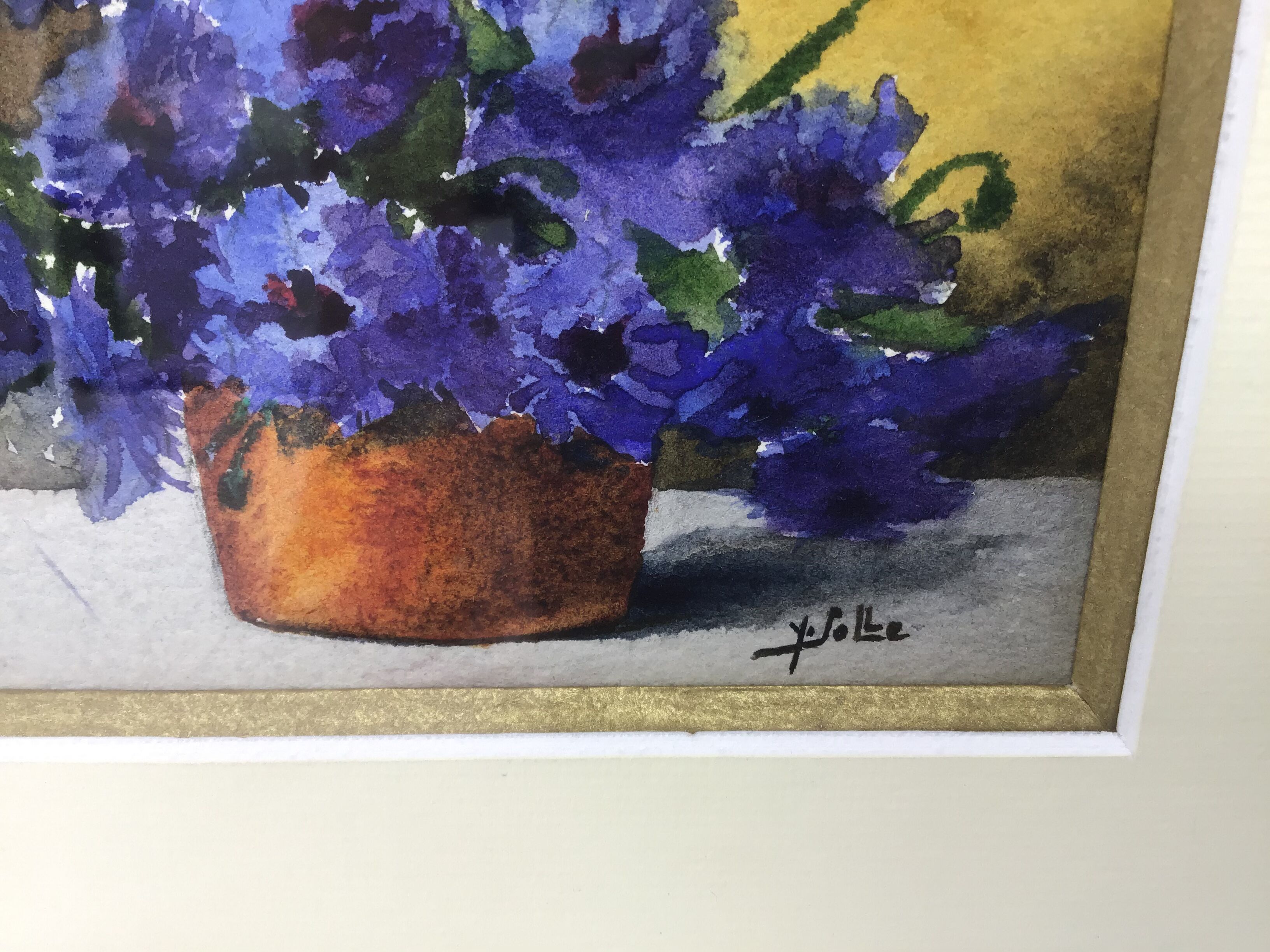 Ancient painting, still life with flowers, signed, 80s