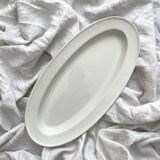 Oval fish dish in white ironstone Creil and Montereau late 19th century