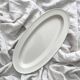 Oval fish dish in white ironstone Creil and Montereau late 19th century