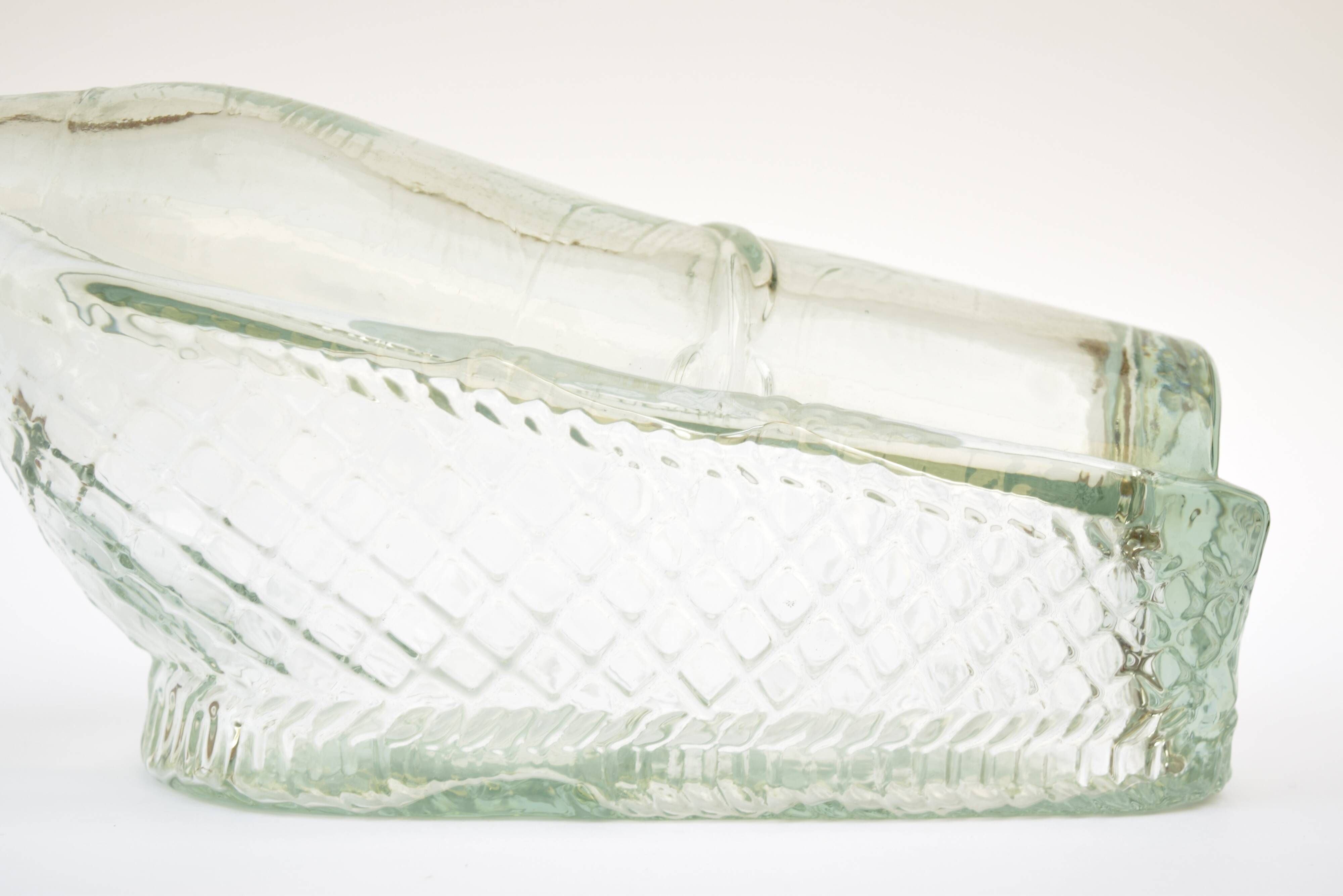 Old molded glass wine decanter