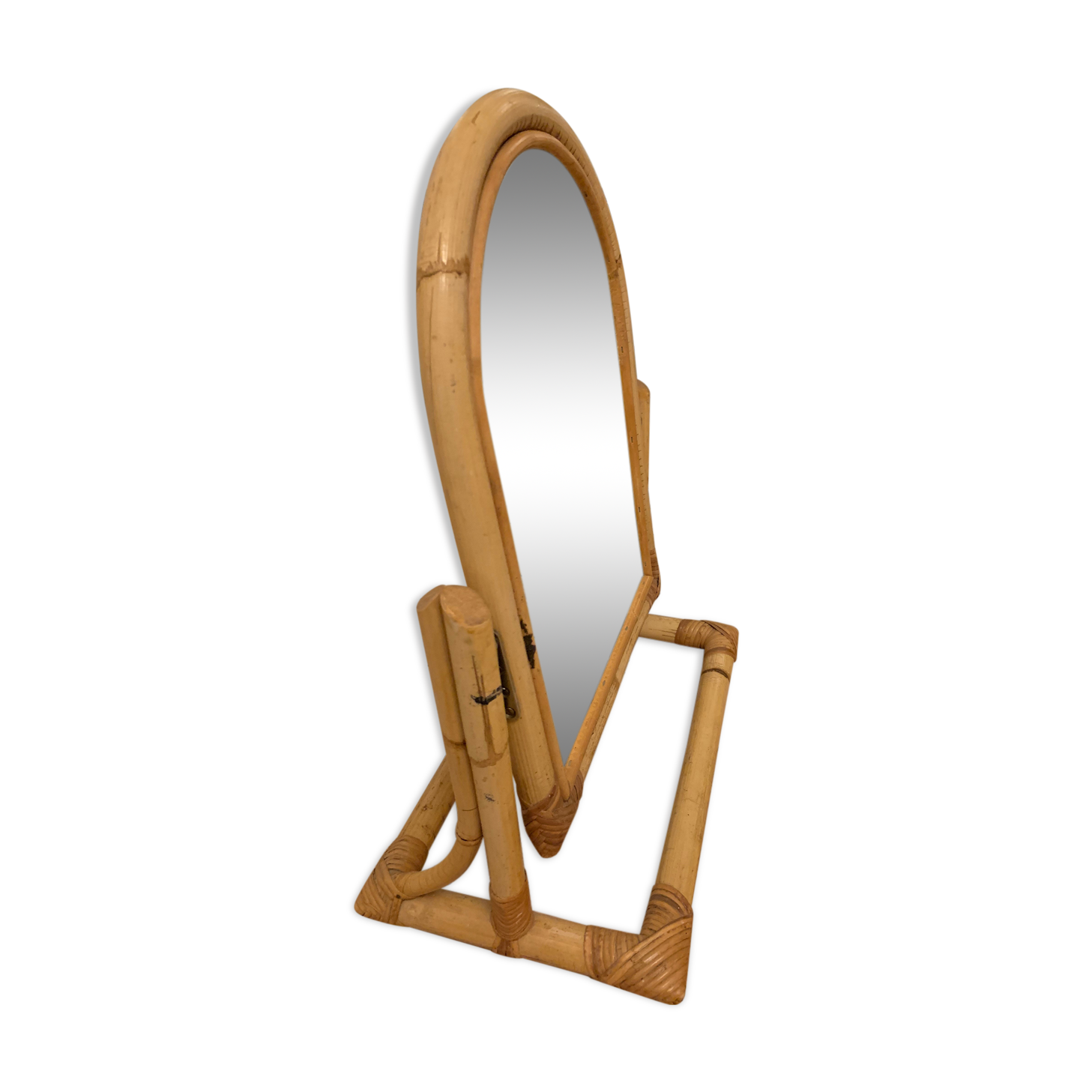 Bamboo cane rattan mirror - 50x37cm