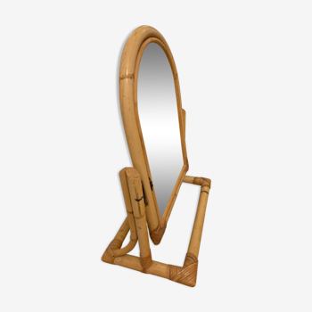 Bamboo cane rattan mirror - 50x37cm