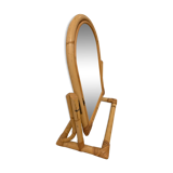 Bamboo cane rattan mirror - 50x37cm