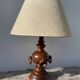 Turned wood lamp with rings
