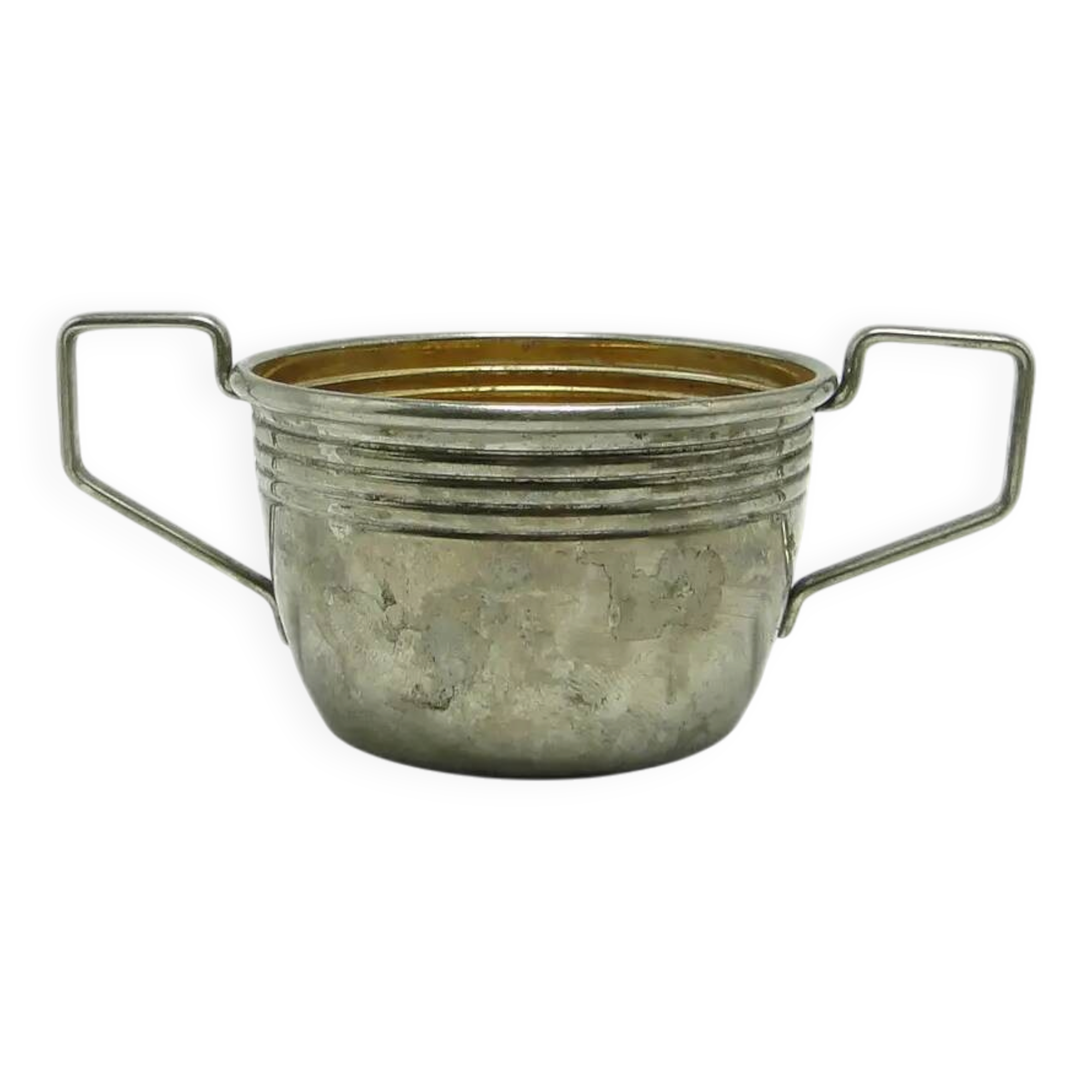 Art Deco sugar bowl, silver-plated brass, Sweden, 1920s.