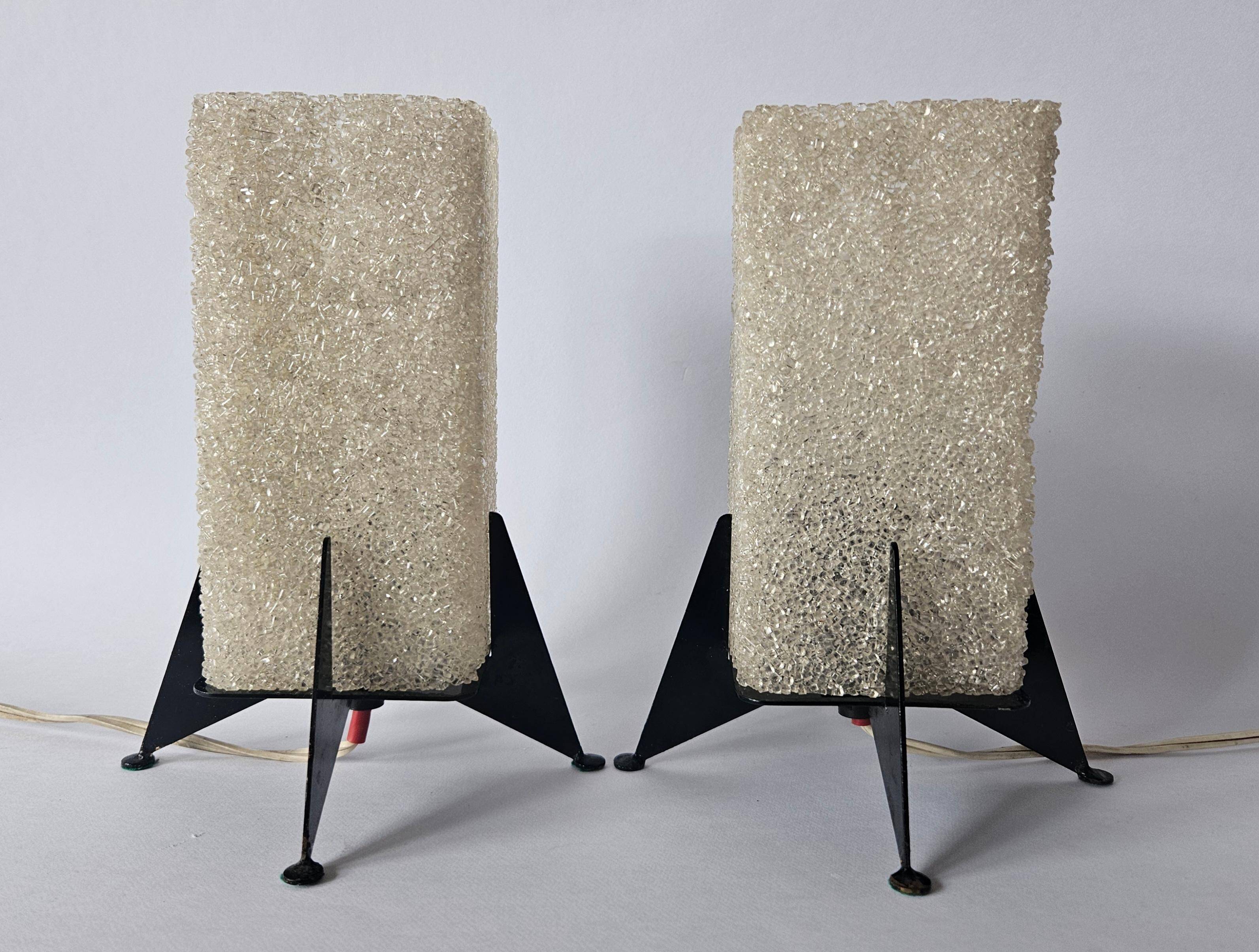Paire de lampes de table rares des années 1970 Pokrok Zilina, Rocket.