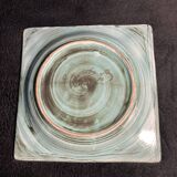 Square Plate in Vallauris Glazed Ceramic - Signed Piece