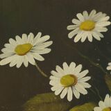 Flowers Still Life Painting Daisies Poppy Signed 47x38cm