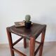 Tabouret ancien anglais en bois et cuir